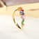 Gin & Grace 18K Yellow Gold Real Diamond Ring (I1) with Natural
Emerald & Multi Sapphire