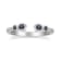 Gin & Grace 18K White Gold Real Diamond Ring (I1) with Natural Blue Sapphire