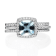 Gin & Grace 14K White Gold Blue Aquamarine With Diamond Ring