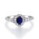 Gin and Grace 14K White Gold Natural Blue Sapphire Ring with Real Diamonds