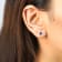 Gin & Grace 14K White Gold Stud Earring with Natural Blue Sapphire