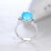 Gin and Grace 14K White Gold Natural Turquoise Ring with Real Diamonds