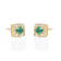 Gin and Grace 10K Yellow Gold Natural Zambian Emerald Earrings with Real Diamonds