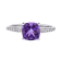 Gin & Grace 10K White Gold Purple Amethyst and Diamond Ring