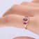 Gin & Grace 10K Rose Gold Real Diamond Ring (I1) with Raspberry
color Natural Rubellite