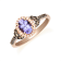 Gin & Grace 10K Rose Gold Real Diamond Ring (I1) with Genuine Morganite