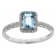 Gin & Grace 14K White Gold Aquamarine Ring with Diamond