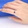Gin & Grace 18K White Gold Real Diamond Ring (I1) with Natural Blue Sapphire