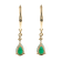 Gin and Grace14K Yellow Gold Natural Zambian Emerald Earrings with Real Diamonds