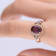 Gin & Grace 10K Rose Gold Real Diamond Ring (I1) with Raspberry
color Natural Rodholite Garnet