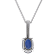 Gin and Grace 10K White Gold Blue Sapphire Pendant with Diamonds