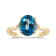 Gin & Grace 10K Yellow Gold Real Diamond Anniversary Ring (I1) with
Natural London Blue Topaz