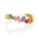 Gin & Grace 18K Yellow Gold Real Diamond Ring (I1) with Natural
Emerald & Multi Sapphire
