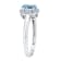 Gin & Grace 10K White Gold Aquamarine Ring with Diamond