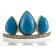 Gin and Grace 18K Yellow Gold Natural Turquoise Ring with Real Diamonds