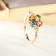 Gin & Grace 14K Yellow Gold Real Diamond Ring (I1) with Natural
Multi Sapphire