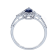 Gin & Grace 18K White Gold Diamond Ring with Blue Sapphire