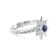 Sterling Silver Sun Ring with Rope Design and Blue CZ Center.