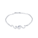 Sterling Silver Wave Anklet with Blue CZ Accent.