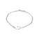 Sterling Silver Fishing Hook Rolo Chain Bracelet with Blue CZ Accent.