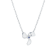 Sterling Silver Propeller Rolo Chain Necklace with Blue CZ Accent.