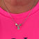 Sterling Silver Propeller Rolo Chain Necklace with Blue CZ Accent.
