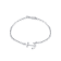 Sterling Silver Anchor Rolo Chain Bracelet with Blue CZ Accent.
