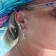 Sterling Silver Fishing Hook Dangle Style Earrings with Blue CZ Accents,
Medium Hook Size.