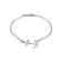 Sterling Silver Anchor Anklet with Blue CZ Accent.