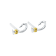Sterling Silver Fishing Hook Stud Earrings with Blue CZ Accents.