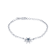Sterling Silver Sun Anklet with Blue CZ Center Stone.