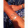 Sterling Silver Large Fishing Hook Heart Rolo Chain Bracelet with Blue
CZ Accent.