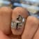 Sterling Silver Bonefish Ring with Blue CZ Accent.