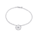 Sterling Silver Compass Anklet with Blue CZ Accent.