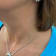 Sterling Silver Sun Necklace with Rolo Chain and Blue CZ Center.