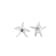 Sterling Silver Starfish Stud Earrings with Blue CZ Accents.