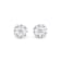 Sterling Silver Compass Stud Earrings with Blue CZ Accents.