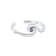 Sterling Silver Wave Toe Ring with Blue CZ Center.