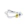 Sterling Silver Fishing Hook Ring with Rope Design and Blue CZ Accent.