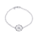 Sterling Silver Compass Rolo Chain Bracelet with Blue CZ Accent.
