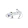 Sterling Silver Anchor Ring with Rope Design and Blue CZ Accent.