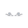 Sterling Silver Wave Stud Earrings with Blue CZ Accents.