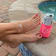 Sterling Silver Sun Anklet with Blue CZ Center Stone.