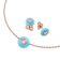 Belle Ciambelle-18K RG studs set with 0.10ctw diamonds and blue
turquoise doughnut.