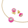 Belle Ciambelle-18K YG studs set with 0.10ctw diamonds and pink topaz doughnut.