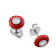 Belle Ciambelle-18K WG studs set with 0.10ctw diamonds and red coral doughnut.