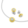 Belle Ciambelle-18K WG studs set with 0.10ctw diamonds and yellow
citrine doughnut.