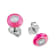 Belle Ciambelle-18K WG studs set with 0.10ctw diamonds and pink topaz doughnut.