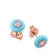 Belle Ciambelle-18K RG studs set with 0.10ctw diamonds and blue
turquoise doughnut.