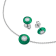 Belle Ciambelle-18K WG studs set with 0.10ctw diamonds and green
chrysoprase doughnut.